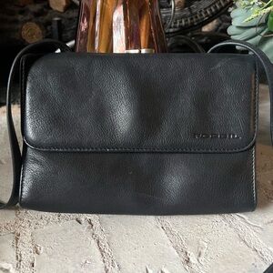 Fossil Black Genuine Leather Crossbody Bag